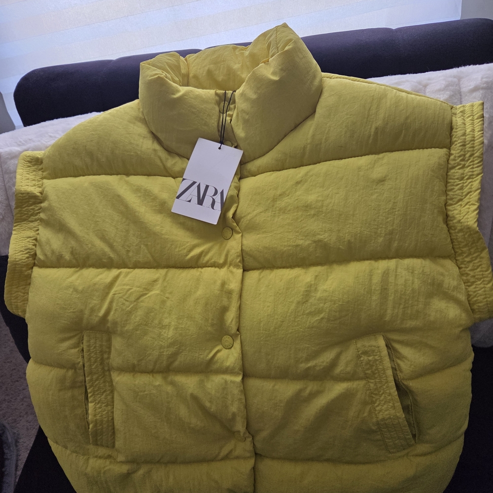 Zara Yellow Puffer Vest